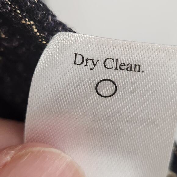 Coldwater Creek Shimmer Jacquard Open Jacket Blazer Blue Black Petite Women's LP - Picture 4 of 8